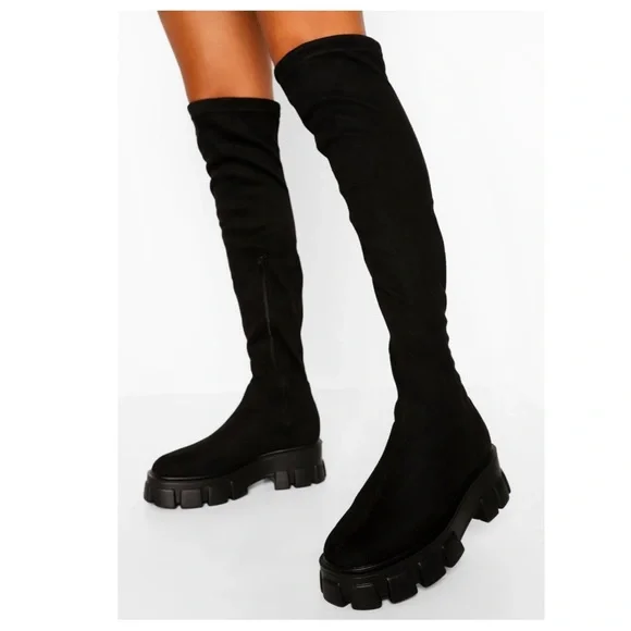 #48 From PARIS Fabulous Pull on Sock Faux Suede Boots - Picture 1 of 2